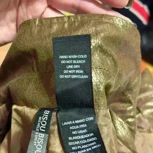 NWT Bisou Bisou Moto Jacket Copper Faux Leather - Picture 6 of 6